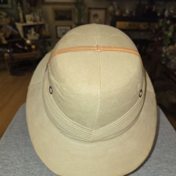PITH HELMET,HAT CAP, SAFARI HELMET OR SOLA TOPI SIZE 7 1/4 Vintage - Picture 6 of 8
